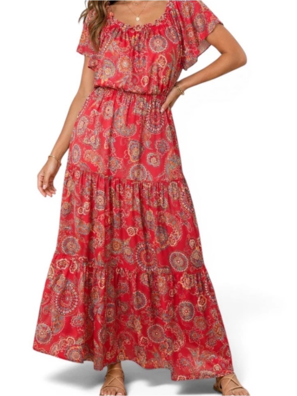 Rabbit Rabbit Rabbit tiered floral maxi dress fully lined NWT size 10
